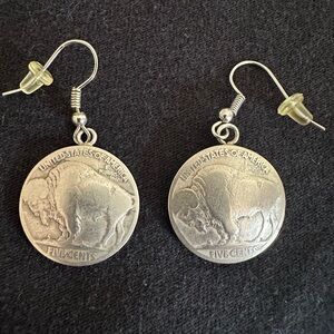 Buffalo Nickel Coin Earring